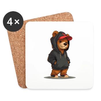 Happy street bear - Untersetzer (4er-Set) - Weiß - Vorne