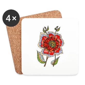 Flower - Coasters (set of 4) - white - Front