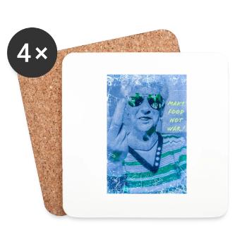Make food not war! - Coasters (set of 4) - white - Front