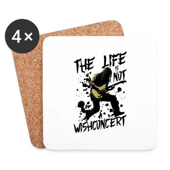 Denglisch Das Leben Ist Kein Wunschkonzert Lustig - Untersetzer (4er-Set) - Weiß - Vorne
