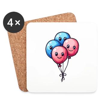 Balloons for children - Coasters (set of 4) - white - Front