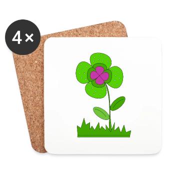 Lucky Clover - Coasters (set of 4) - white - Front
