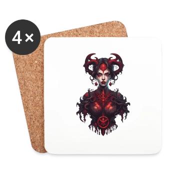diabolical woman / blood / gothic / heavy metal - Coasters (set of 4) - white - Front