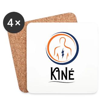Fier (e) d'être Kiné - idée cadeau metier - Dessous de verre (lot de 4) - blanc - Devant