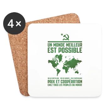 Un monde meilleur 2 - Dessous de verre (lot de 4) - blanc - Devant