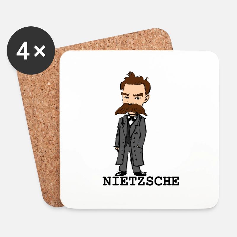 Nietzsche - Untersetzer (4er-Set) - Weiß