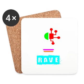 Rave-Glühbirne - Untersetzer (4er-Set) - Weiß - Vorne