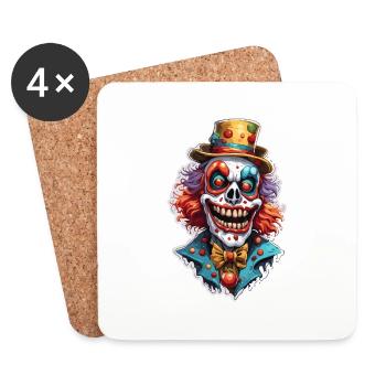 Horror Clown / Circus / Funny / Show / Halloween - Coasters (set of 4) - white - Front