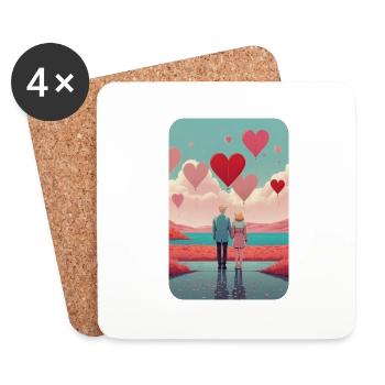 Couple in Valentines Day - Coasters (set of 4) - white - Front
