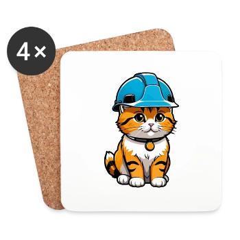 Cat site manager - Coasters (set of 4) - white - Front