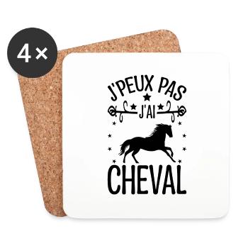 Je Peux Pas J'ai Cheval - Dessous de verre (lot de 4) - blanc - Devant