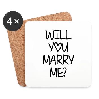 Will you marry me? - Coasters (set of 4) - white - Front