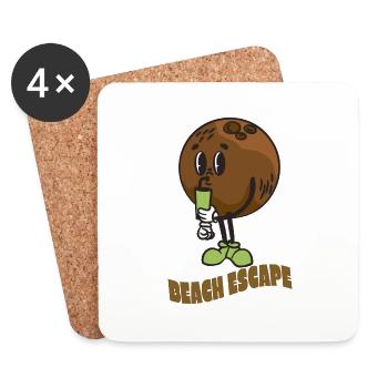 Coconut Lover Juice Beach Tropical Summer - Coasters (set of 4) - white - Front