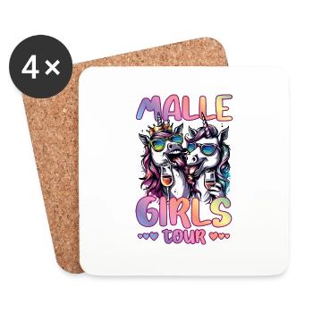Malle Girls Tour Unicorn Mallorca - Coasters (set of 4) - white - Front