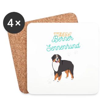 Team Bernese Mountain Dog - Coasters (set of 4) - white - Front