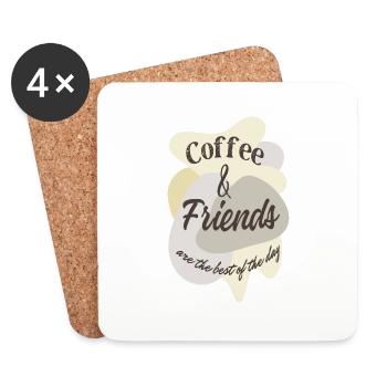 Coffee & Friends - Coasters (set of 4) - white - Front