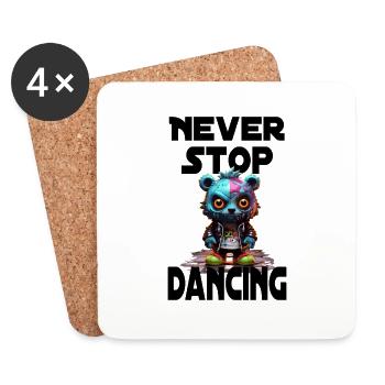 Never Stop Dancing - Untersetzer (4er-Set) - Weiß - Vorne