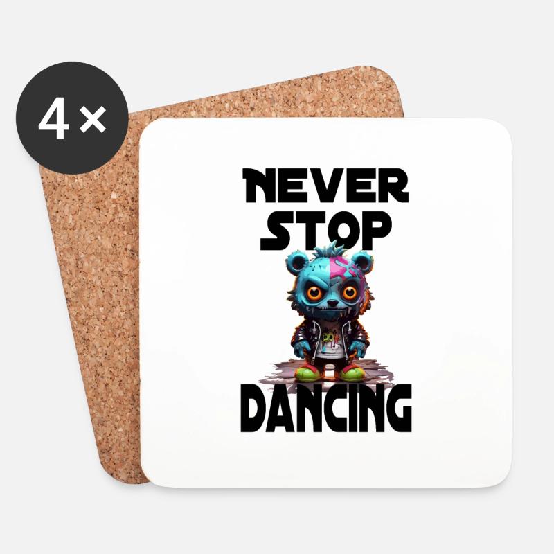 Never Stop Dancing - Untersetzer (4er-Set) - Weiß