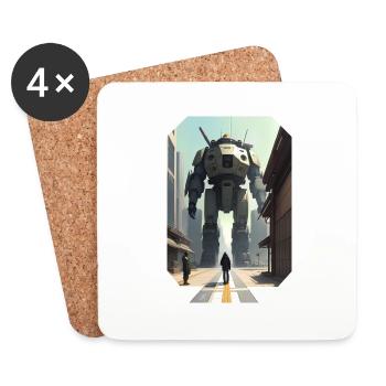 Manga Big Robot - Coasters (set of 4) - white - Front