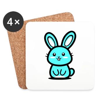 Bunny Easter Icon - Coasters (set of 4) - white - Front