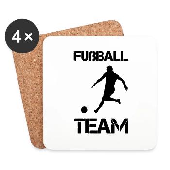 Équipe de football - Dessous de verre (lot de 4) - blanc - Devant