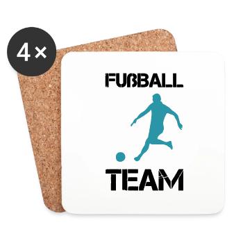 Équipe de football - Dessous de verre (lot de 4) - blanc - Devant