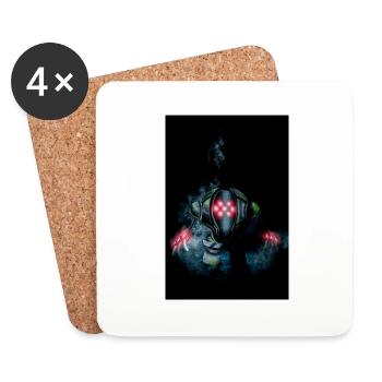 Registeel guardian dark style handmade drawing - Coasters (set of 4) - white - Front