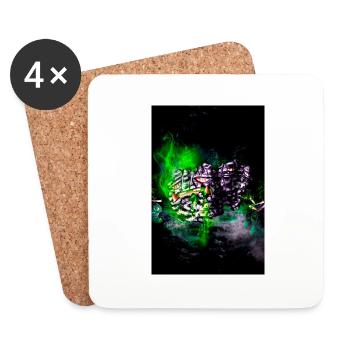 wezzing, dark style poster créature poison - Dessous de verre (lot de 4) - blanc - Devant