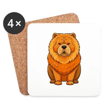 Behold the regal charm of a Chow Chow in this stun - Coasters (set of 4) - white - Front