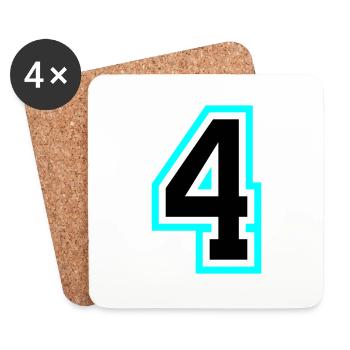 4 Number symbol - Coasters (set of 4) - white - Front