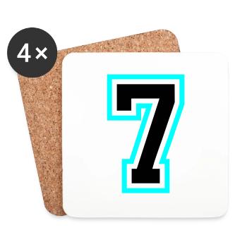 7 Number symbol - Coasters (set of 4) - white - Front