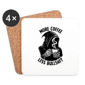 Mehr Kaffee - Untersetzer (4er-Set) - Weiß - Vorne