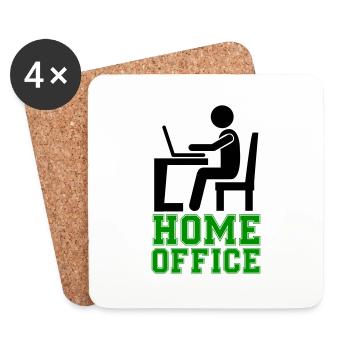 computer work home office - Untersetzer (4er-Set) - Weiß - Vorne
