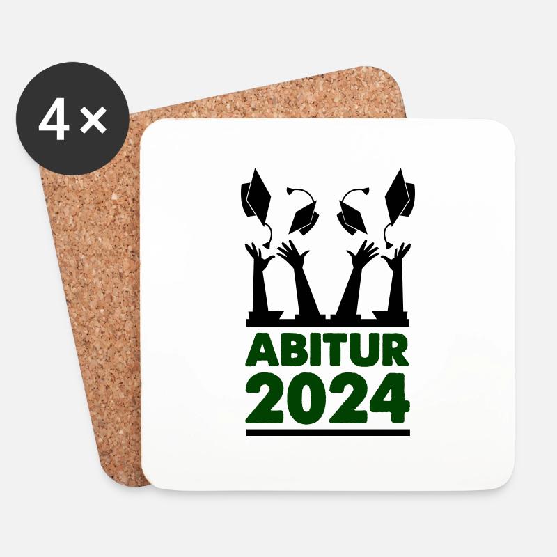 abitur 2024 - Untersetzer (4er-Set) - Weiß