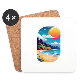Beach Holidays Sun Sea - Coasters (set of 4) - white - Front