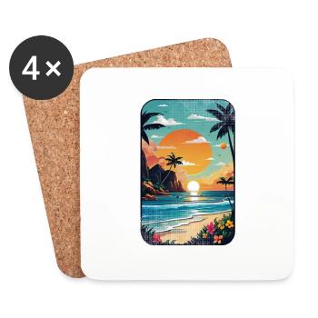Beach Holidays Sun Sea - Coasters (set of 4) - white - Front
