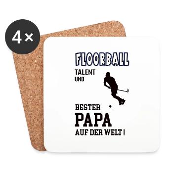 Floorball Spieler Floorballer Papa Vater Mann - Untersetzer (4er-Set) - Weiß - Vorne