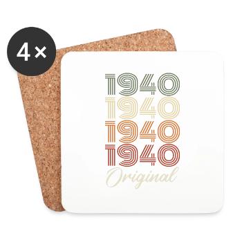 1940 Cadeau D'anniversaire Vintage Original 1940 - Dessous de verre (lot de 4) - blanc - Devant