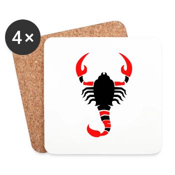 scorpion - Dessous de verre (lot de 4) - blanc - Devant