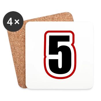 5 Nombre Collège - Dessous de verre (lot de 4) - blanc - Devant