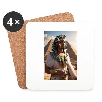The ancient king of Égyptien - Dessous de verre (lot de 4) - blanc - Devant