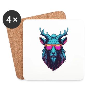 Wendigo / maléfique / Possessif / Horreur - Dessous de verre (lot de 4) - blanc - Devant