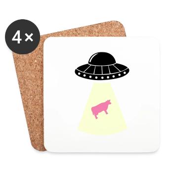 ufo kuh - Untersetzer (4er-Set) - Weiß - Vorne