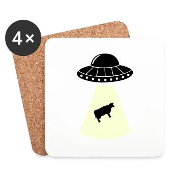 ufo kuh - Untersetzer (4er-Set) - Weiß - Vorne