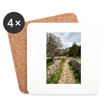 ruines du château médiéval Palio Pyli Kos - Dessous de verre (lot de 4) - blanc - Devant