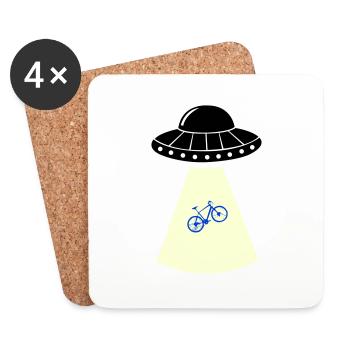 ufo fahrrad - Untersetzer (4er-Set) - Weiß - Vorne
