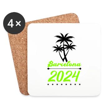 Barcelona 2024 - Coasters (set of 4) - white - Front