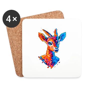 Plolygon Goat - Coasters (set of 4) - white - Front