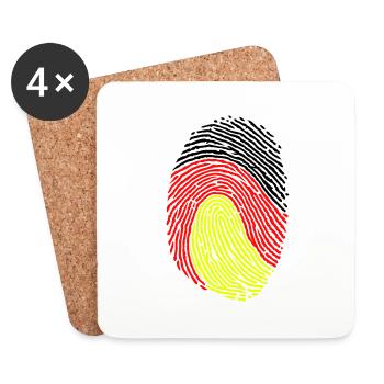 Carte d’identité allemande - Dessous de verre (lot de 4) - blanc - Devant