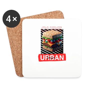 cube burger - Untersetzer (4er-Set) - Weiß - Vorne